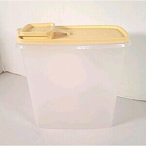 Vintage Large Tupperware Cereal Storer 13 CUP Yellow Flip Top
